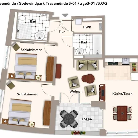 Apartment Godewindpark Travemuende Godewindpark Travemuende 3-01 *